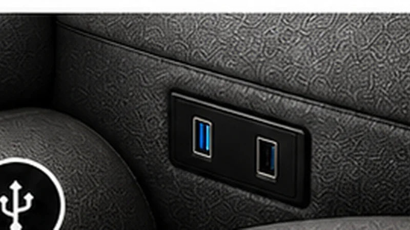 USB-Anschluss für Leder Wohnlandschaft Elegante XXL U-Form